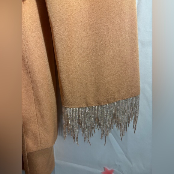 VTG Solini New York Peach Western Beaded Fringe Blazer/Skirt Set Size 10 - Picture 4 of 16